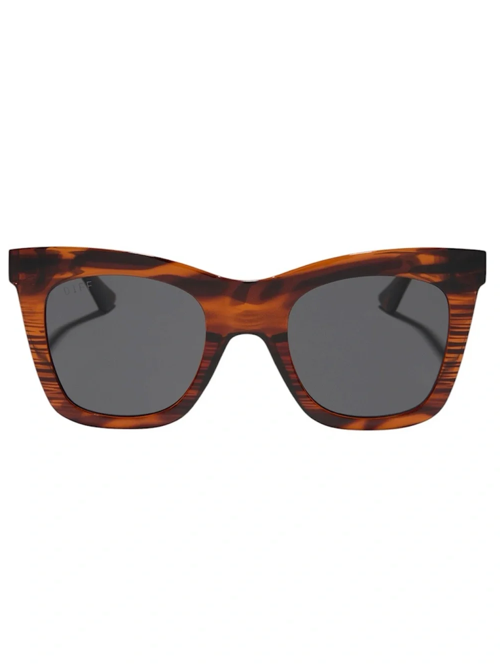 DIFF Talia Sunglasses Mahogany Tortoise Frame Dark Grey Lens Oversized NWT